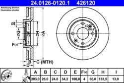 ATE Disc frana ATE 24.0126-0120.1 (24.0126-0120.1) - turbochic