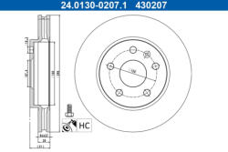 ATE Disc frana ATE 24.0130-0207.1 (24.0130-0207.1) - turbochic