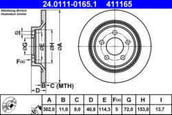 ATE Disc frana ATE 24.0111-0165.1 (24.0111-0165.1) - turbochic