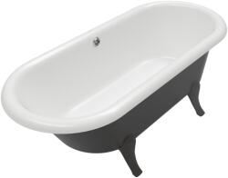 Villeroy & Boch Cada freestanding Villeroy & Boch Hommage 177x77cm, ventil cu capac si preaplin crom, Pure Black, interior Stone White (UBQ180HOM7WR7V-RW)