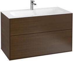 Villeroy & Boch Dulap baza suspendat Villeroy & Boch Finion cu 2 sertare, 100x59x50cm, Walnut Veneer (F02000GN)