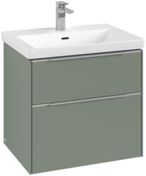 Villeroy & Boch Dulap baza suspendat Villeroy & Boch Subway 3.0 622x576x478 mm cu doua sertare, Soft Green, maner aluminiu (C57600AF)
