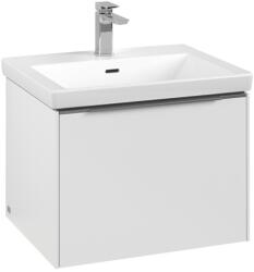 Villeroy & Boch Dulap baza suspendat Villeroy & Boch Subway 3.0 cu iluminare, 57x44x46cm, Pure White, maner aluminiu (C577L0VF)