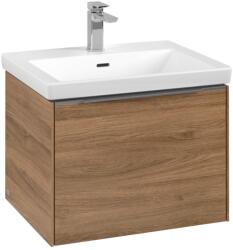 Villeroy & Boch Dulap baza suspendat Villeroy & Boch Subway 3.0 cu iluminare, 57x43x46cm, Oak Kansas, maner aluminiu (C577L0RH)