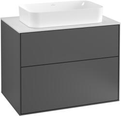 Villeroy & Boch Dulap baza suspendat Villeroy & Boch Finion 80x59x50cm, tip blat, Anthracite Matt Laquer / Glass White Matt (F22100GK)