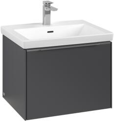 Villeroy & Boch Dulap baza suspendat Villeroy & Boch Subway 3.0 cu iluminare, 57x44x46cm, Graphite, maner aluminiu (C577L0VR)