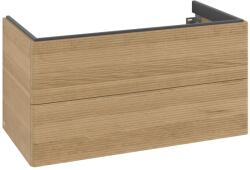 Villeroy & Boch Dulap baza suspendat Villeroy & Boch Antao cu 2 sertare, 98.8x50.4cm, front texturat Honey Oak (K05100HN)