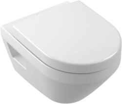 Villeroy & Boch Set vas wc suspendat Villeroy & Boch Architectura Oval Compact TwistFlush [e3], CeramicPlus si capac cu inchidere lenta si QuickRelease, alb alpin (4687CLR1)
