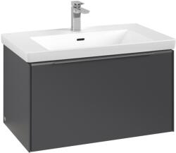 Villeroy & Boch Dulap baza suspendat Villeroy & Boch Subway 3.0 cu iluminare, 78x44x46cm, Graphite, maner aluminiu (C573L0VR)