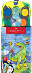 Faber-Castell Vízfesték készlet + fehér tempera + matrica DINOSZAURUSZ Faber-Castell 12klf. szín (FC125036) - officefirst
