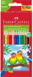 Faber-Castell Színes ceruza készlet háromszögletű Junior papagáj Faber-Castell + 12klf. szín (FC120523) - officefirst