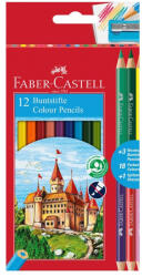 Faber-Castell Színes ceruza készlet hatszögletű bicolor + hegyezővel Faber-Castell alap 12+3klf. szín - papirx