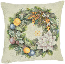 Cortimex Kft Advent karácsonyi koszorús párnahuzat arany lurex 45x45 cm