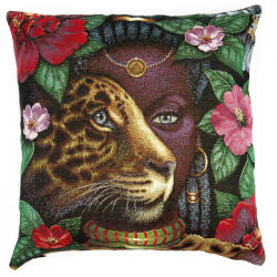 Cortimex Kft Afrikai leopárdos párnahuzat arany lurex 45x45 cm