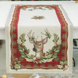 Cortimex Kft Harmony szarvasos gobelin asztali futó 44x140 cm lurex nélkül