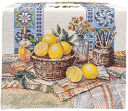 Cortimex Kft Lemon art gobelin asztali futó mediterrán citromos 44x140 cm