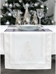 Cortimex Kft Ezüst lurex asztali futó karácsonyfa mintás 44x140 cm