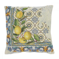 Cortimex Kft Capri 2 tört mintás citromos mediterrán párnahuzat 45x45 cm