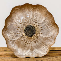 Cortimex Kft Gerbera lapos üvegtányér 28 cm mogyoróbronz átmérő: 28 cm