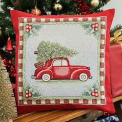 Cortimex Kft Winter holiday autós párnahuzat ezüst lurex 45x45 cm