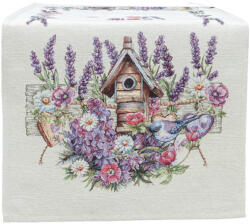 Cortimex Kft Levendulás madárházas gobelin asztali futó 37x100 cm