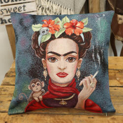 Cortimex Kft Frida Kahlo kismajmos ezüst lurex párnahuzat 45x45 cm