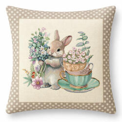 Cortimex Kft Barna kisnyuszis pöttyös szélű párnahuzat 45x45 cm