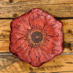 Cortimex Kft Gerbera üveg desszerttányér készlet 6 db-os bordóbronz átmérő: 22 cm