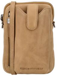 Hide & Stitches Bézs valódi bőr mobiltáska „Verona (K22570-beige-HU)