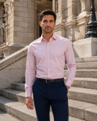 Thomas Jeans halvány rózsaszín slim fit férfi ing