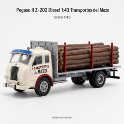 ATLAS Macheta camion Pegaso II Z-202 Diesel Transportes del Mazo 1959, crem, cu busteni, scara 1: 43 (2901)