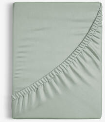 Goldea cearceaf de pat cu elastic din bumbac - verde salvie 180 x 200 cm
