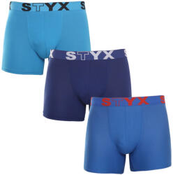 Styx Комплект от три - мъжки боксерки Styx long спортна еластика синьо Styx | Sin | МЪЖЕ | M