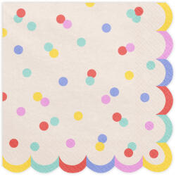 PartyDeco Șervețele de hârtie - Confetti colorate 33 x 33 cm