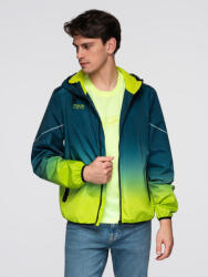 Ombre Clothing Мъжко спортно яке с рефлективни елементи и флийс подплата - тюркоаз и лайм зелено V1 C641 Ombre Clothing Ombre Clothing | Sin | МЪЖЕ | M