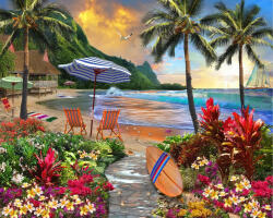Figured Art Set pictura pe numere, cu sasiu, Sub cocotieri, 40x50 cm (FA10053-Y)