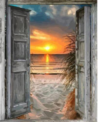 Figured Art Set pictura pe numere, cu sasiu, Usa catre mare, 40x50 cm (PN5834-Y)