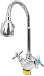 FLOW FL TE-535ZB, Baterie bucatarie cu pipa flexibila 2 functii, zinc, crom, FLOW (17560)