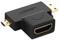 UGREEN Adaptor Video UGREEN HD129, miniHDMI / microHDMI - HDMI, 1080P, Negru
