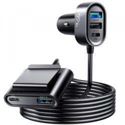 JOYROOM Incarcator Auto Joyroom JR-CL05, 72W, 3A, 2 x USB-C - 3 x USB-A, Negru