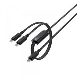 ACEFAST Cablu Date si Incarcare USB-C - 2 x USB-C Acefast C5-11, 100W, 1.2m, Negru - koubsolutions