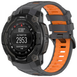 Techsuit Curea Techsuit W077 pentru Garmin Instinct 3 50mm Solar / Instinct 3 50mm, Gri Portocalie - koubsolutions