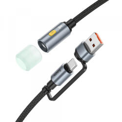 hoco. Cablu Led HOCO UA38C, USB-C / USB-A, 0.3m, Negru