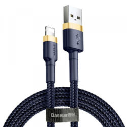 Baseus Cablu Date si Incarcare USB-A - Lightning Baseus Cafule, 18W, 1m, Albastru Auriu CALKLF-BV3