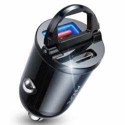 Ainope Incarcator Auto Ainope, 30W, 5A, 1 x USB-A - 1 x USB-C, Negru