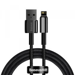 Baseus Cablu Date si Incarcare USB-A - Lightning Baseus Tungsten Gold, 20W, 1m, Negru CALWJ-01
