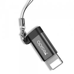 Yesido Adaptor Date si Incarcare microUSB - Lightning Yesido GS05, Negru - koubsolutions