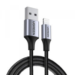 UGREEN Cablu Date si Incarcare USB-A - Lightning UGREEN US199, 18W, 1m, Gri - koubsolutions