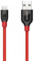 Anker Cablu Date si Incarcare USB-A - microUSB Anker PowerLine+, 18W, 0.91m, Rosu A8142G91
