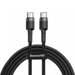 Baseus Cablu Date si Incarcare USB-C - USB-C Baseus Cafule, 60W, 2m, Negru CATKLF-HG1